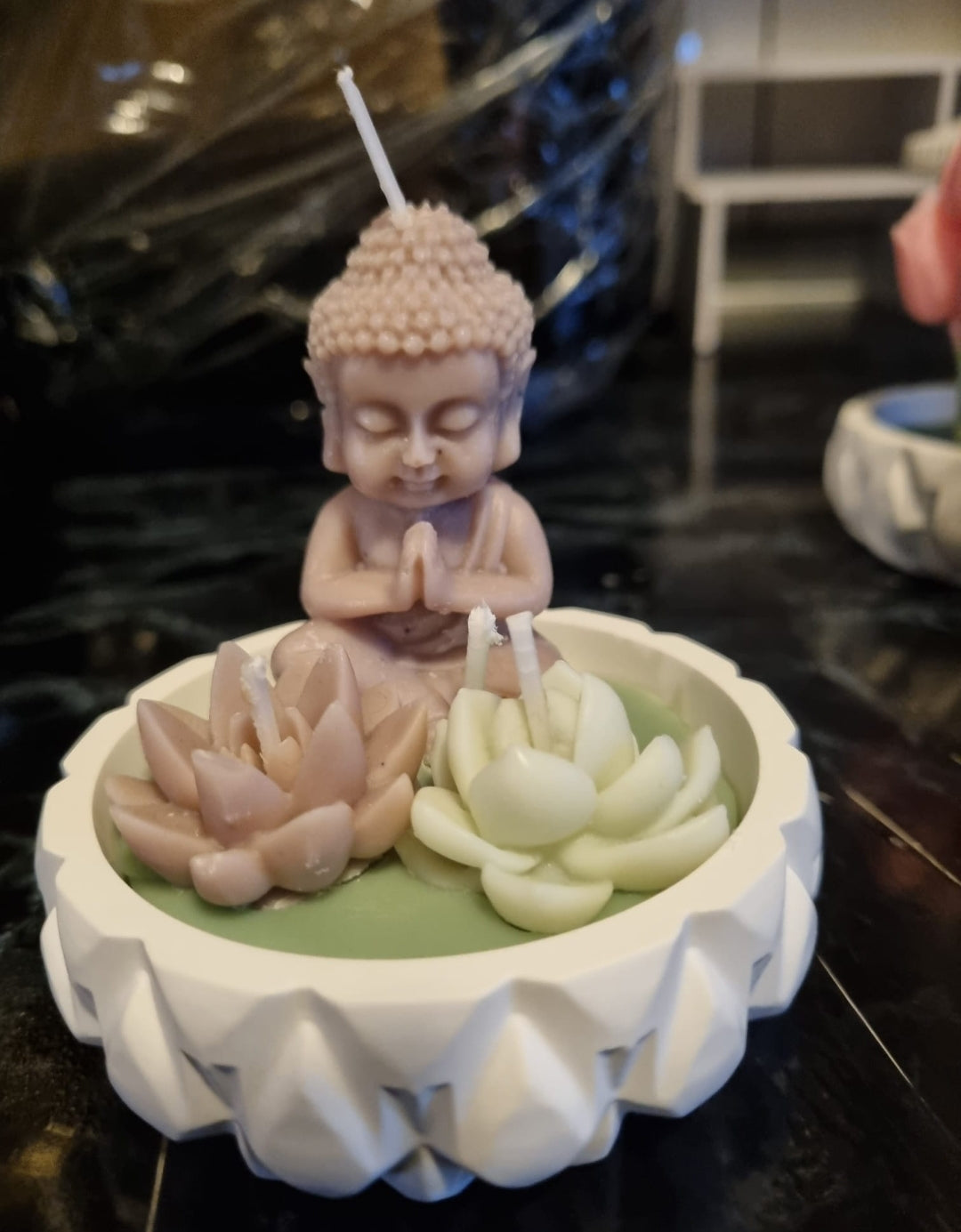 Relax Kerze mit Buddha