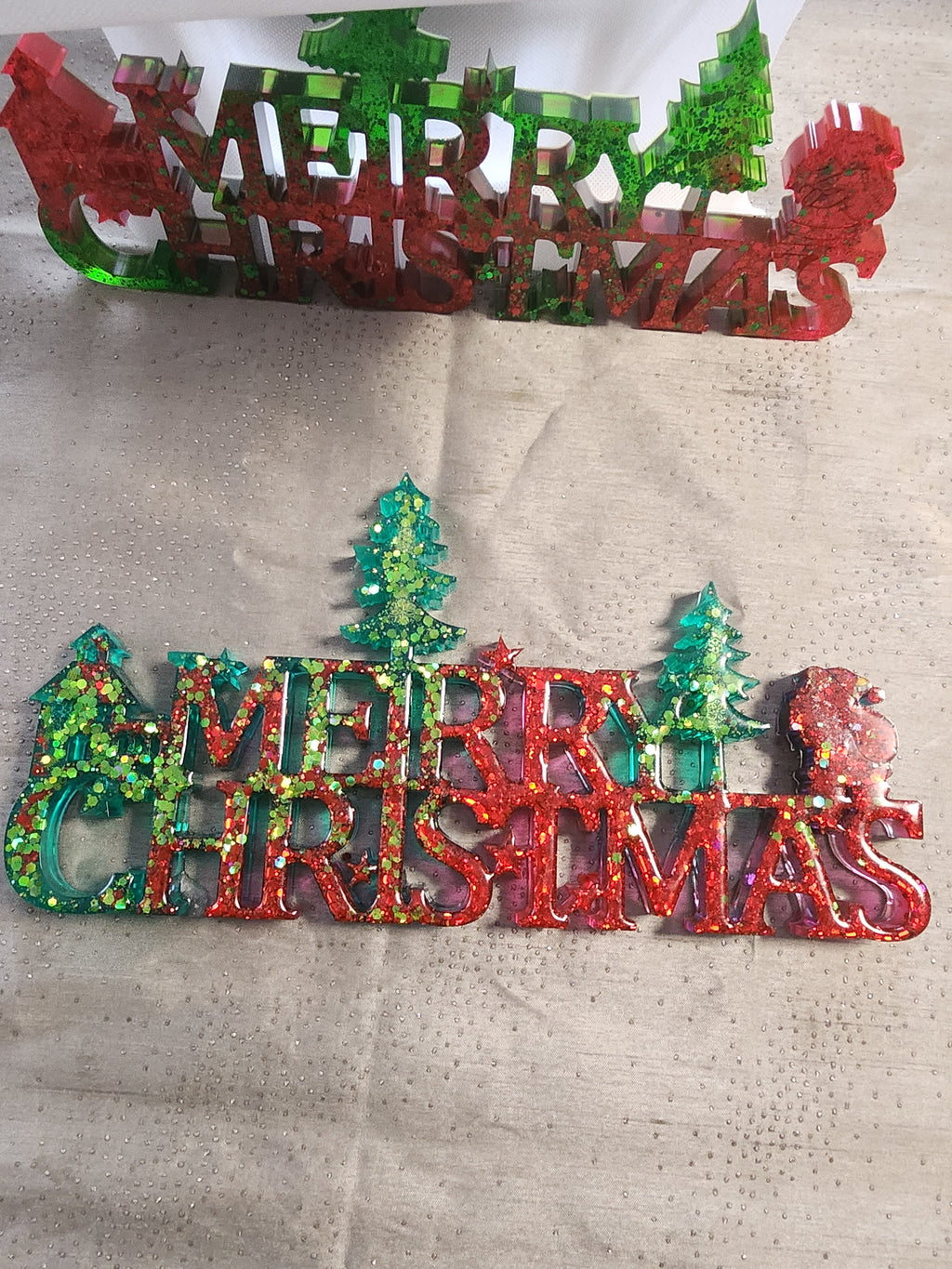 Weihnachtsdeko Merry Christmas aus Resin
