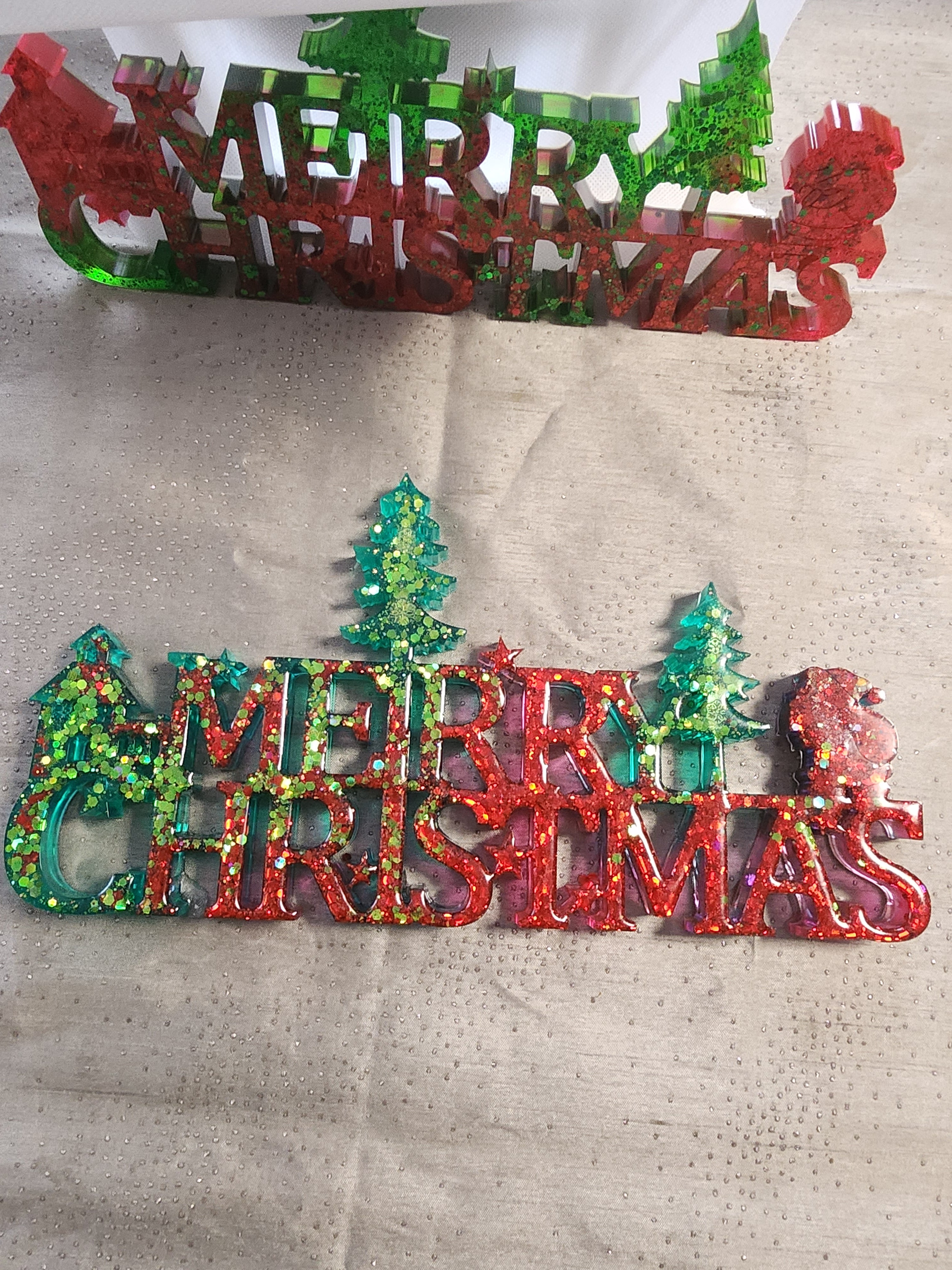 Weihnachtsdeko Merry Christmas aus Resin