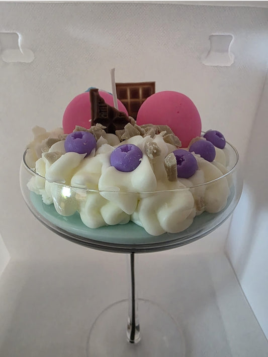 Dessertkerze mit Macarons