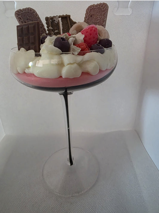 Desserkerze mit biscuit